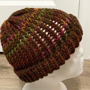 Hand Knit Beanie Hat Homemade ADULT OSFM NEW